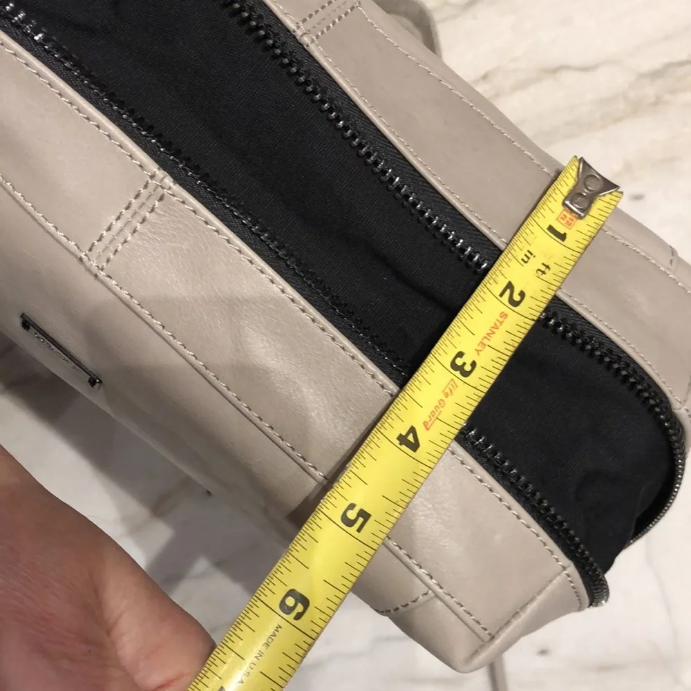 Joe’s Jeans NEW genuine leather tote bag, expandable, zip top
